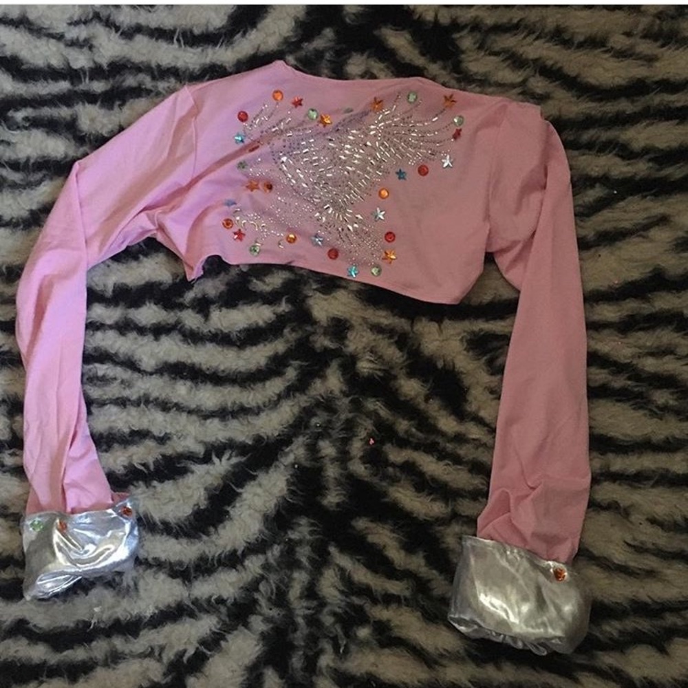 bedazzled disco crop jacket